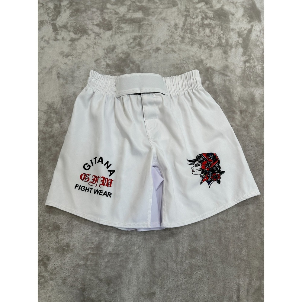 Jiu Jitsu BJJ No Gi NoGi Shorts Men's Size Small White Gitana Fightwear Premium